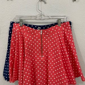 Polka Dotted A-Line Mini skirts
